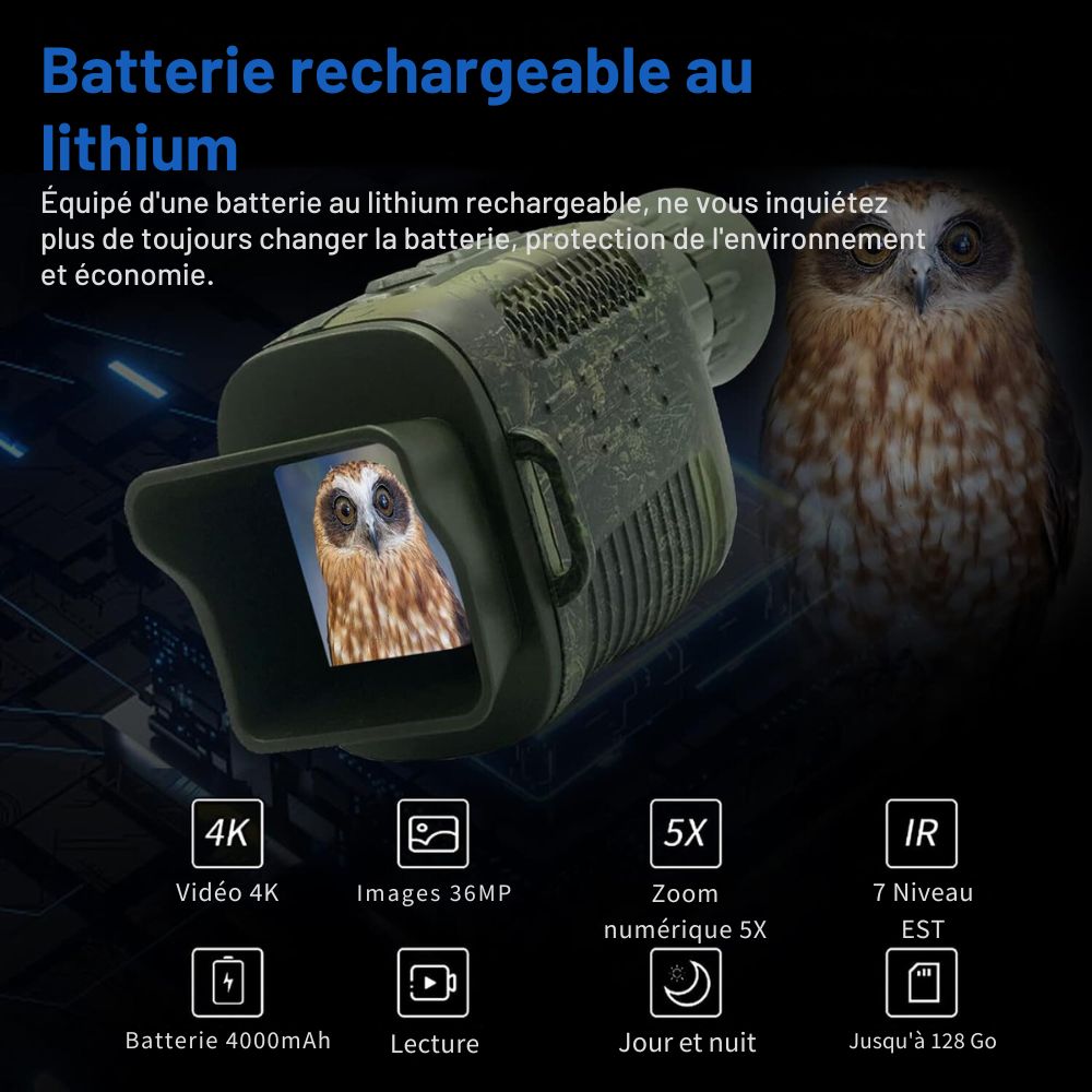 Monoculaire 5X infrarouge vision nocturne 4K