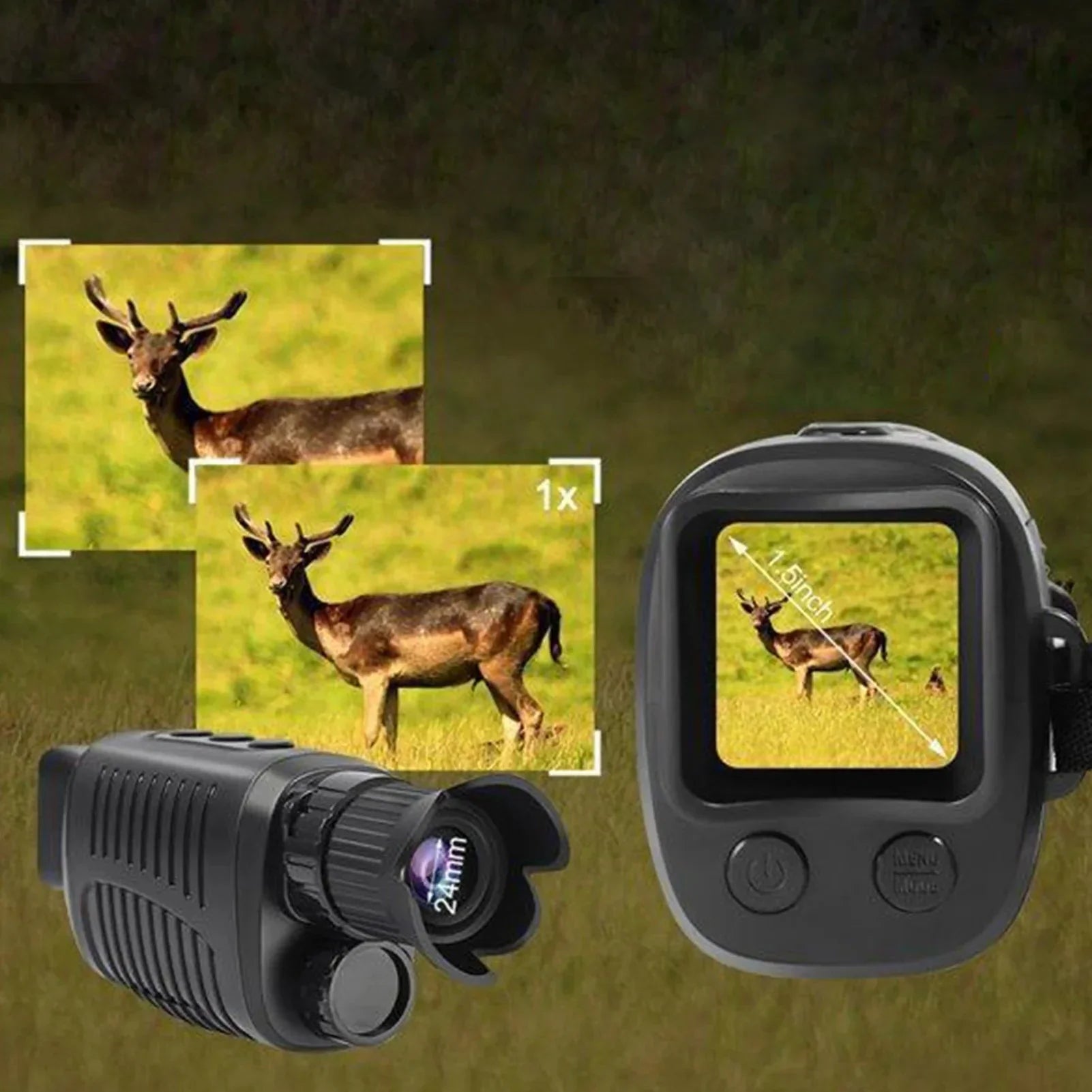 Monoculaire 5X Vision Nocturne avec Caméra HD, Enregistrement Vidéo Chasse
