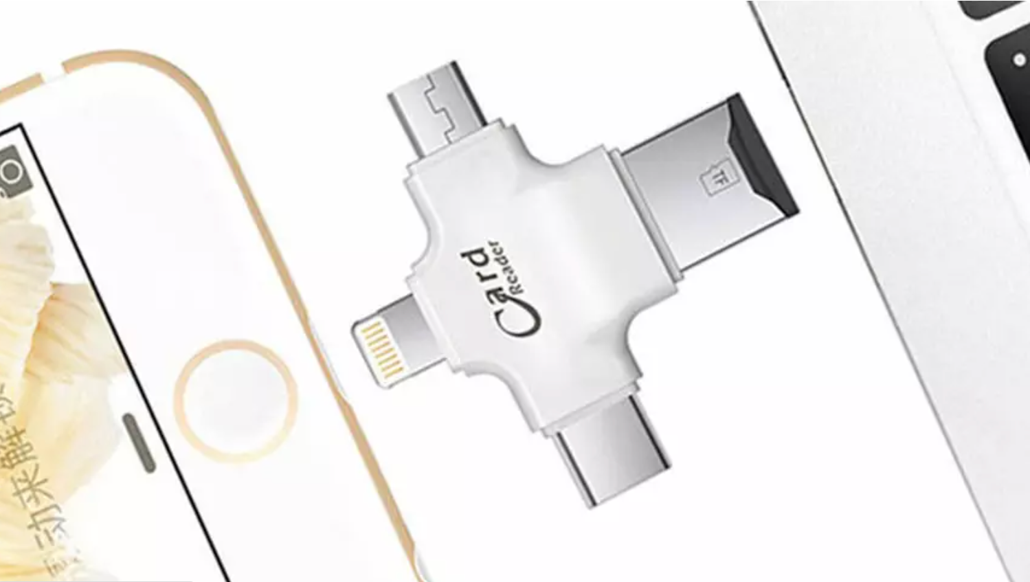 Lecteur de cartes SD compatible iphone, ipad, android.