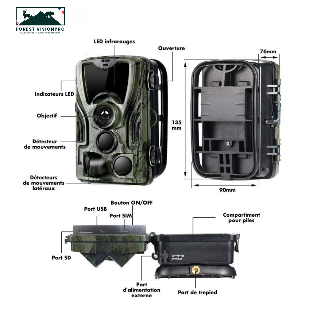 Caméra de chasse 4K avec écran - Forest VisionPro