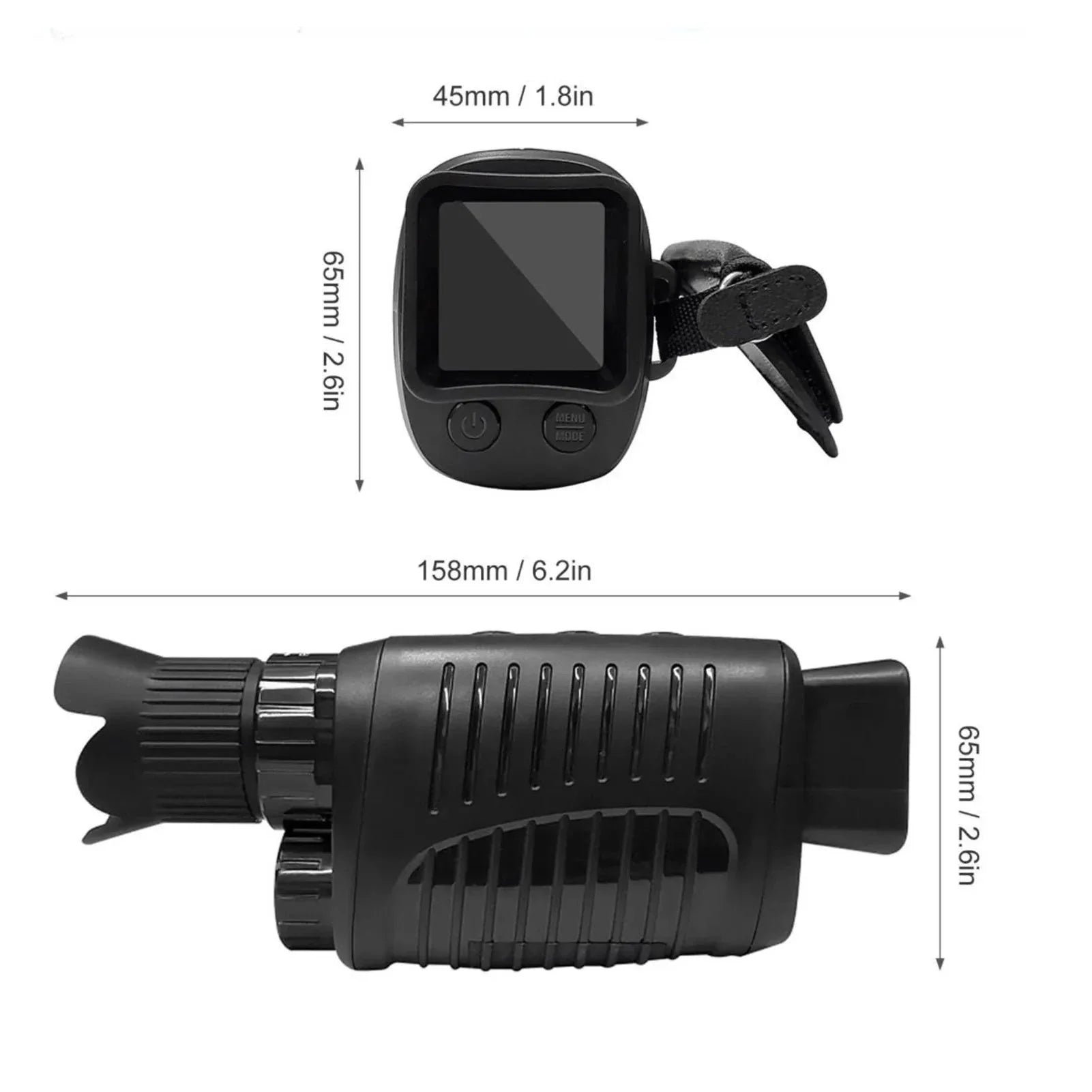 Monoculaire 5X Vision Nocturne avec Caméra HD, Enregistrement Vidéo Chasse