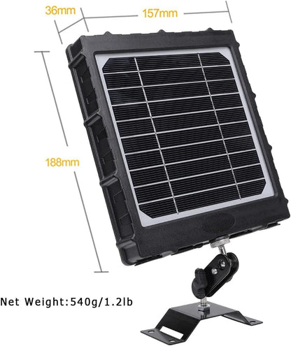 panneaux solaires pour camera de chasse  3W 8000mAh 12V/9V/6V sortie 5V